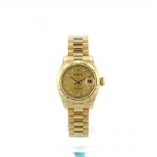 Ladies Rolex DateJust 179178 18ct Yellow Gold case with Gilt Jubilee Diamond dial