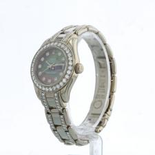 Ladies Rolex Pearlmaster 80299 18ct White Gold case with Black MOP Diamond Set dial