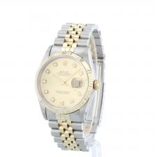 Gents Rolex Datejust 16233 18ct Yellow Gold   Stainless Steel case with Champagne Diamond Set dial