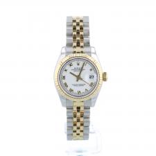 Ladies Rolex DateJust  179173 18ct Yellow Gold   Stainless Steel case with White dial