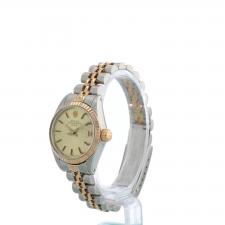 Ladies Rolex Oyster Perpetual Date 6917 18ct Rose Gold   Stainless Steel case with Champagne dial