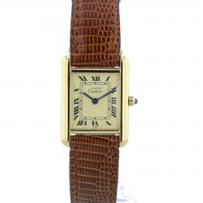 Ladies Cartier Tank Vermeil 78373 Argent Plaque case with Cream dial