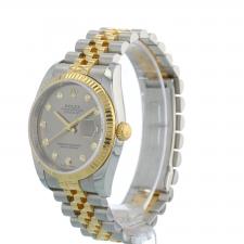 Gents Rolex Datejust 36 116233 18ct Yellow Gold   Stainless Steel case with Grey   Diamond dial