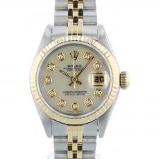 Ladies Rolex DateJust 69173 18ct Yellow Gold Stainless Steel case with MOP Diamond dial