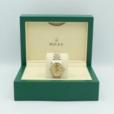 Ladies Rolex DateJust 31 178273 18ct Yellow Gold Stainless Steel case with Gilt Diamond dial