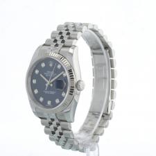 Gents Rolex Datejust 116234 Steel case with Blue Diamond Dial dial
