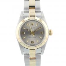 Ladies Rolex Oyster Perpetual 76183 18ct Yellow Gold   Stainless Steel case with Silver dial