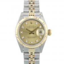 Ladies Rolex DateJust 69173 18ct Yellow Gold   Stainless Steel case with Champagne Diamond Set dial