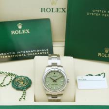 Ladies Rolex Oyster Perpetual 31 277200 Stainless Steel case with Pistachio dial