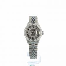 Ladies Rolex DateJust 6517 Steel case with Pave dial