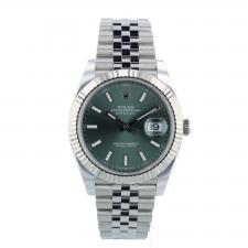 Gents Rolex Datejust 41 126334 Stainless Steel case with Mint Green dial