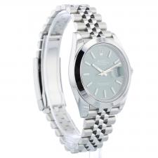 Gents Rolex Datejust 41 126300 Stainless Steel case with Mint Green dial