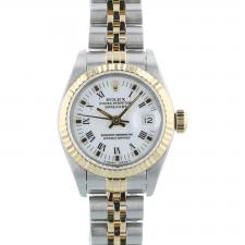 Ladies Rolex Datejust 69173 18ct Yellow Gold Stainless Steel case with White dial