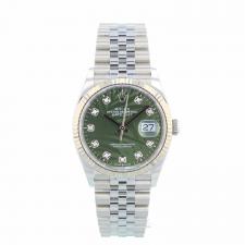 Gents Rolex DateJust 36 126234 Stainless Steel case with Palm Diamond dial