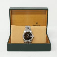 Gents Rolex Datejust 16234 Steel case with Black Diamond dial