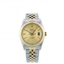 Gents Rolex DateJust 16233 18ct Yellow Gold Stainless Steel case with Gilt Tapestry dial