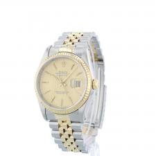 Gents Rolex DateJust 16233 18ct Yellow Gold Stainless Steel case with Gilt Tapestry dial