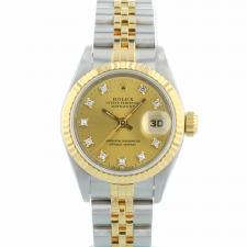 Ladies Rolex DateJust 69173 18ct Yellow Gold   Stainless Steel case with Champagne Diamond Set dial
