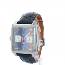 Gents Tag Heuer Monaco CAW211R Steel case with Blue and Orange dial
