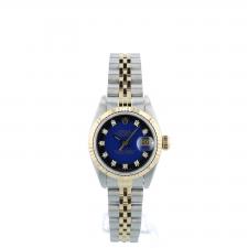 Ladies Rolex 69173 18ct Yellow Gold Stainless Steel case with Blue Vignette Diamond dial