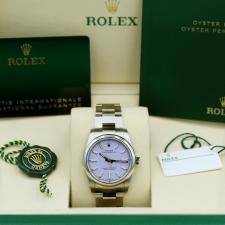 Ladies Rolex Oyster Perpetual 34 124200 Steel case with Lavender dial