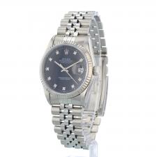 Gents Rolex Datejust 16234 Steel case with Black Diamond dial