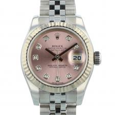 Ladies Rolex Datejust 179174 Steel case with Pink Diamond dial