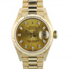 Ladies Rolex DateJust 69178 18ct Yellow Gold case with Gilt Diamond dial