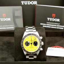 Gents Tudor Black Bay Chrono 39 79310N Steel case with Yellow dial