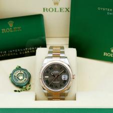 Gents Rolex Datejust 126331 18ct Rose Gold Stainless Steel case with Wimbledon dial