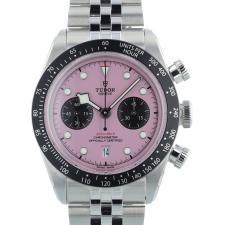 Gents Tudor Black Bay Chrono 79360N Steel case with Pink dial