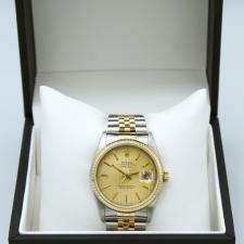 Gents Rolex DateJust 16233 18ct Yellow Gold Stainless Steel case with Gilt Tapestry dial