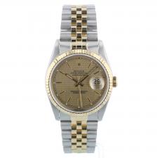 Gents Rolex Datejust 16233 18ct Yellow Gold   Stainless Steel case with Houndstooth dial