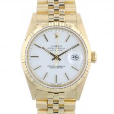 Gents Rolex Datejust 16238 18ct Yellow Gold case with White dial