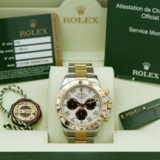 Gents Rolex Daytona 116523 18ct Yellow Gold Stainless Steel case with White Racing dial