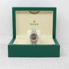 Ladies Rolex Datejust 31 278381RBR 18ct Rose Gold   Stainless Steel case with Chocolate Diamond Set dial