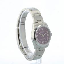 Ladies Rolex Oyster Perpetual 31 177200 Steel case with Red Grape dial