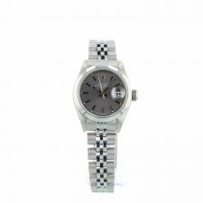 Ladies Rolex Oyster Perpetual Date 69160 Steel case with Grey dial