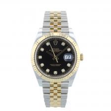 Gents Rolex Datejust 126333 18ct Yellow Gold   Stainless Steel case with Black Diamond Set  dial