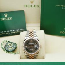 Gents Rolex DateJust 36 126231 18ct Rose Gold Stainless Steel case with Wimbledon dial