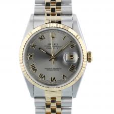 Gents Rolex DateJust 36 16233 18ct Yellow Gold Stainless Steel case with Grey dial