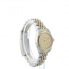 Ladies Rolex DateJust 69173 18ct Yellow Gold Stainless Steel case with Champagne Diamond Set dial
