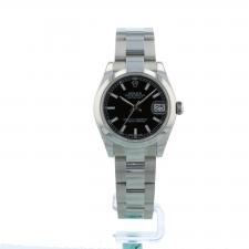 Ladies Rolex DateJust 31 178240 Stainless Steel case with Black dial
