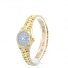 Ladies Rolex DateJust  69178 18ct Yellow Gold case with Blue Diamond dial