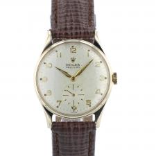 Gents Rolex Precision 12868 9 CT case with Silver dial