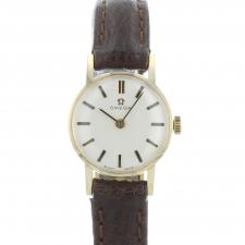 Ladies Omega     9 CT case with Silver dial