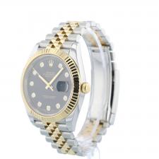 Gents Rolex Datejust 41 126333 18ct Yellow Gold Stainless Steel case with Black Diamond dial