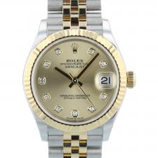 Ladies Rolex DateJust 31 278273 18ct Yellow Gold   Stainless Steel case with Champagne Diamond Set dial
