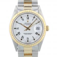 Gents Rolex Date 15223 18ct Yellow Gold   Stainless Steel case with White dial