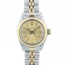 Ladies Rolex Oyster Perpetual 6719 18ct Yellow Gold Stainless Steel case with Gilt dial